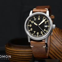 Vintage Aviator Grey Leather 3H100 - Sapphire