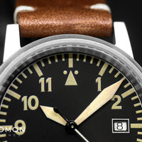 Vintage Aviator Grey Leather 3H100 - Sapphire