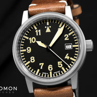 Vintage Aviator Grey Leather 3H100 - Sapphire