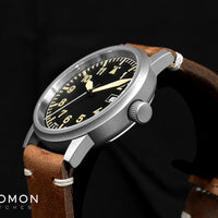 Vintage Aviator Grey Leather 3H100 - Sapphire