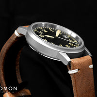 Vintage Aviator Grey Leather 3H100 - Sapphire